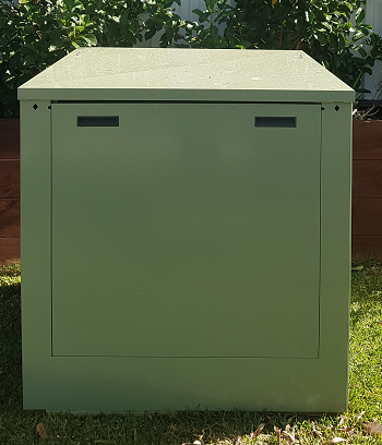 medium pool pump box in eucalyptus
